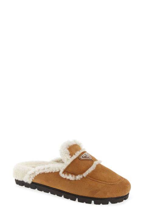 prada sliper|Prada fuzzy slippers.